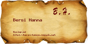 Bersi Hanna névjegykártya